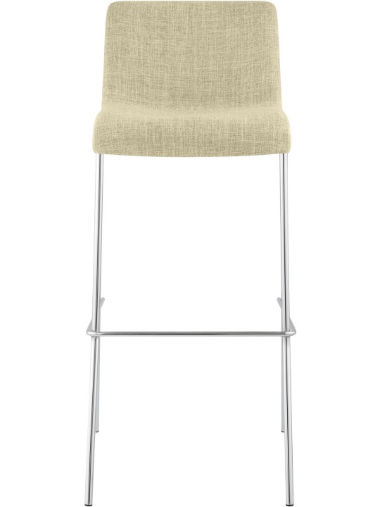 Barkruk Hoover stof 4-poots frame chroom, crème