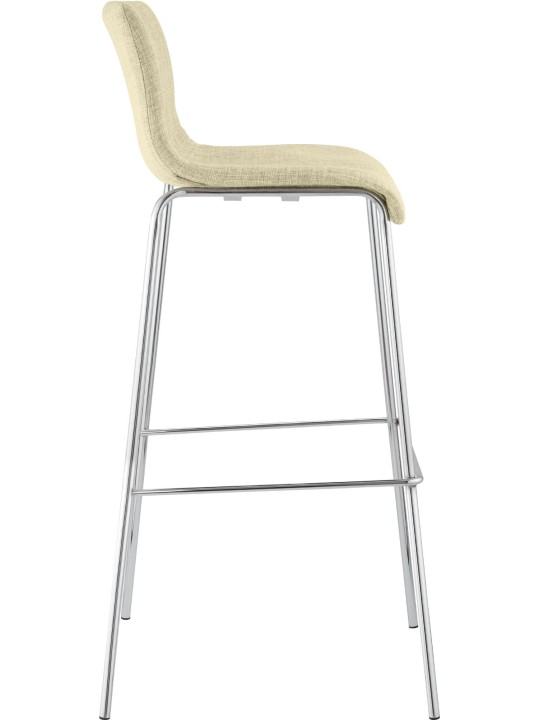 Barkruk Hoover stof 4-poots frame chroom, crème