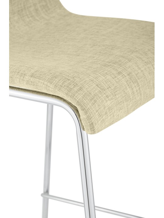 Barkruk Hoover stof 4-poots frame chroom, crème