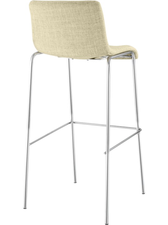 Barkruk Hoover stof 4-poots frame chroom, crème