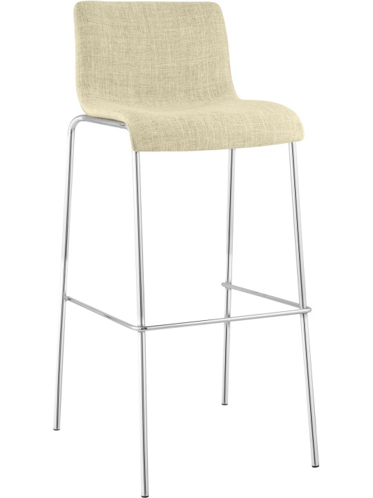 Barkruk Hoover stof 4-poots frame chroom, crème