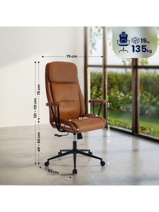 Bureaustoel Siddar, antiek bruin Bureaustoel Siddar, antiek bruin