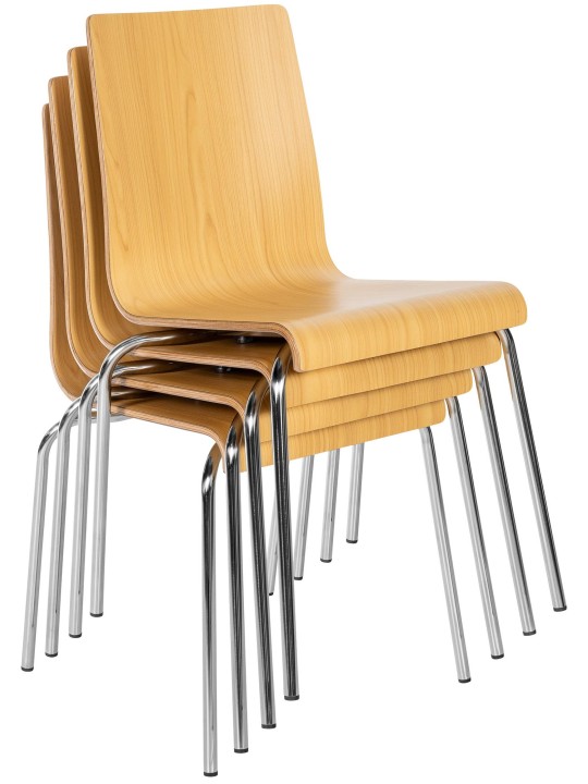 Set van 4 bezoekersstoelen Gahanna, natuur Set van 4 bezoekersstoelen Gahanna, natuur