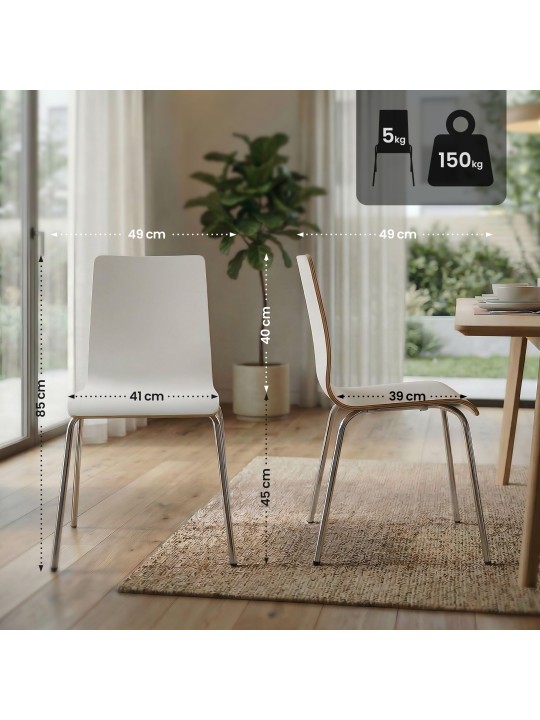 Set van 4 bezoekersstoelen Gahanna, wit Set van 4 bezoekersstoelen Gahanna, wit