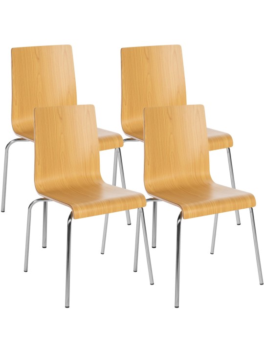 Set van 4 bezoekersstoelen Gahanna, natuur Set van 4 bezoekersstoelen Gahanna, natuur