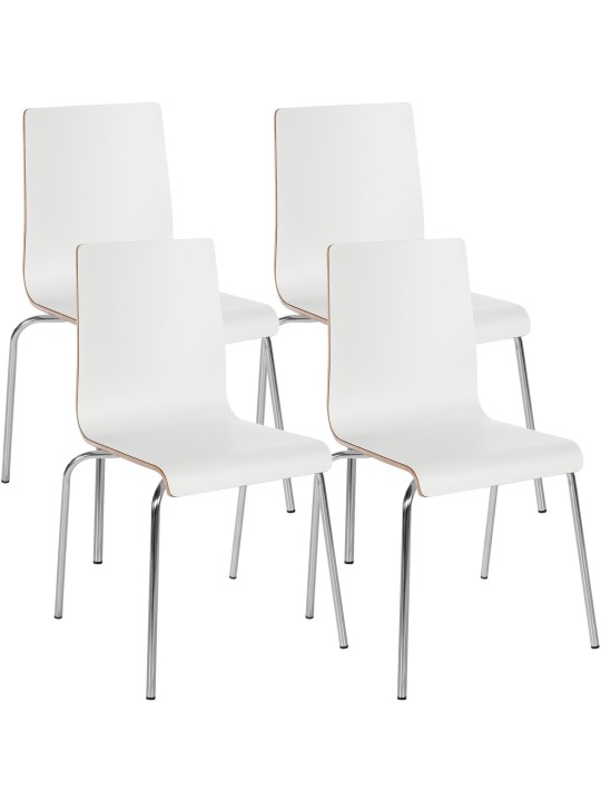 Set van 4 bezoekersstoelen Gahanna, wit Set van 4 bezoekersstoelen Gahanna, wit