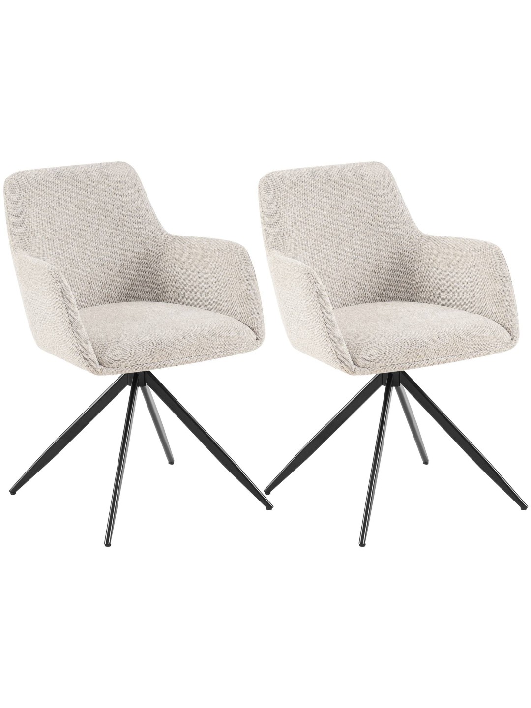 Set van 2 eetkamerstoelen Olema stof, crème
