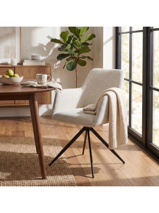 Set van 2 eetkamerstoelen Olema stof, crème Set van 2 eetkamerstoelen Olema stof, crème