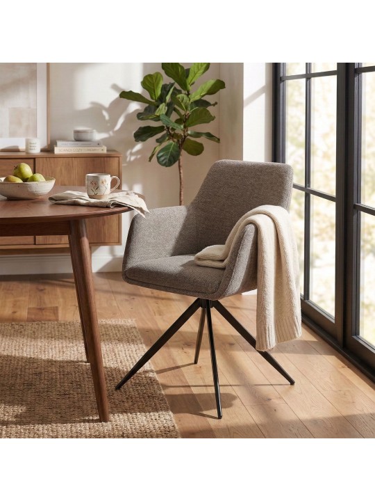 Set van 2 eetkamerstoelen Olema stof, taupe Set van 2 eetkamerstoelen Olema stof, taupe
