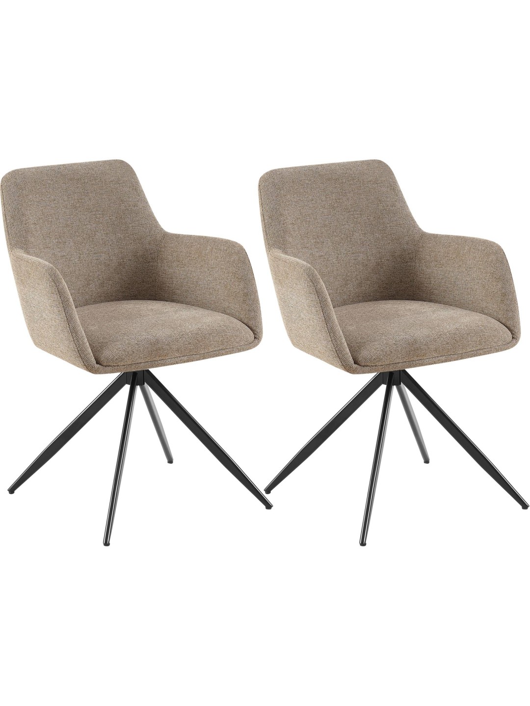 Set van 2 eetkamerstoelen Olema stof, taupe