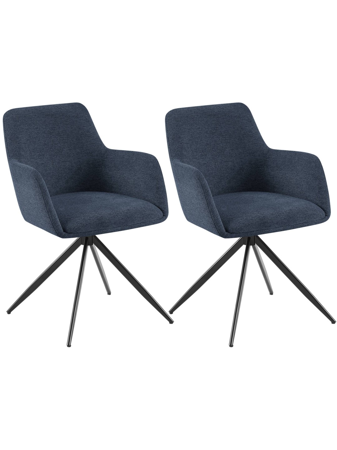 Set van 2 eetkamerstoelen Olema stof, blauw