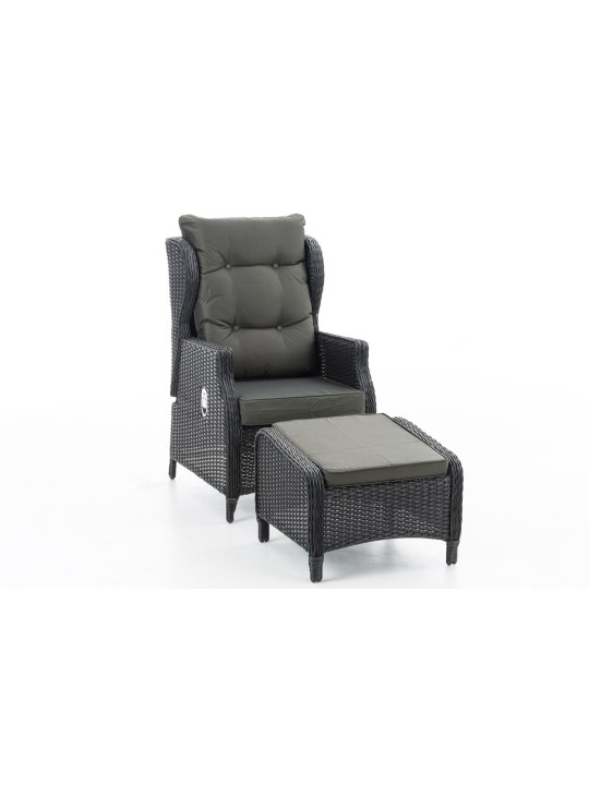 Breno fauteuil incl. voetenbank antraciet, zwart Breno fauteuil incl. voetenbank antraciet, zwart