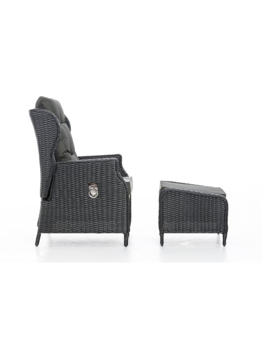 Breno fauteuil incl. voetenbank antraciet, zwart Breno fauteuil incl. voetenbank antraciet, zwart