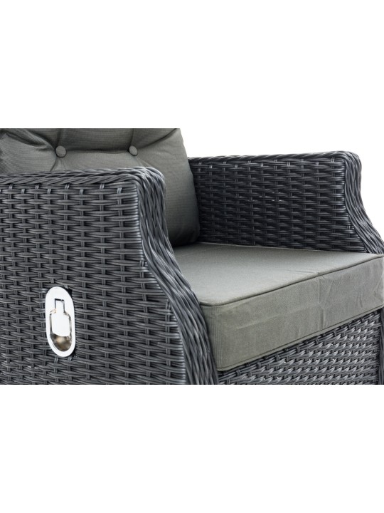 Breno fauteuil incl. voetenbank antraciet, zwart Breno fauteuil incl. voetenbank antraciet, zwart