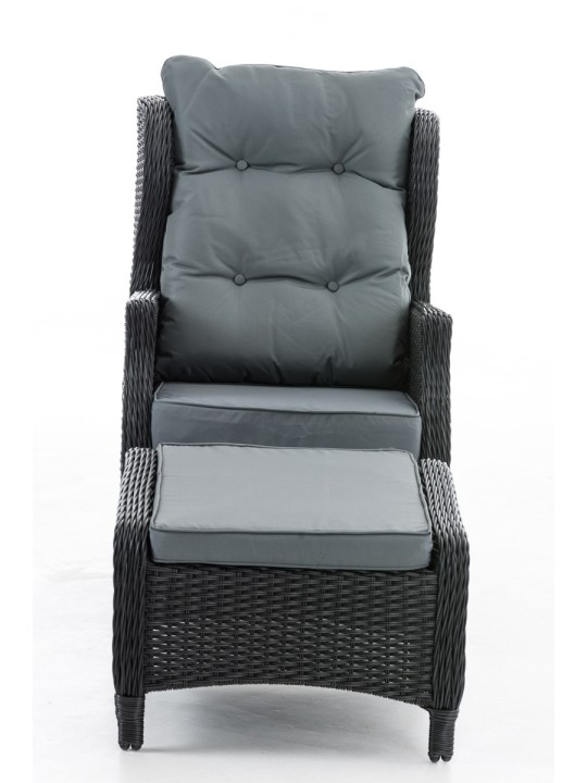 Breno fauteuil incl. voetenbank ijzergrijs, zwart Breno fauteuil incl. voetenbank ijzergrijs, zwart