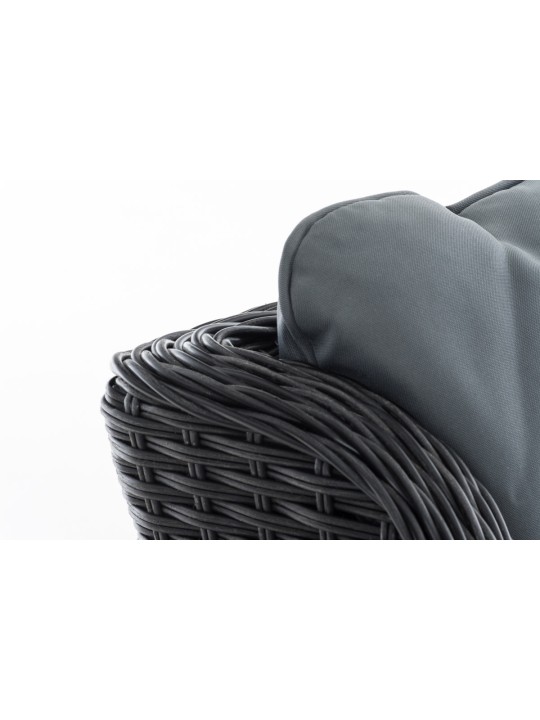 Breno fauteuil incl. voetenbank ijzergrijs, zwart Breno fauteuil incl. voetenbank ijzergrijs, zwart