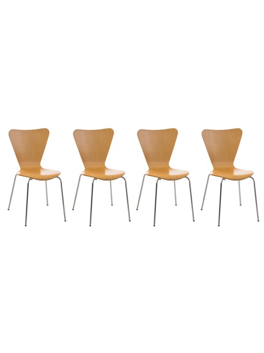 Set van 4 Calisto bezoekersstoelen, naturel Set van 4 Calisto bezoekersstoelen, naturel