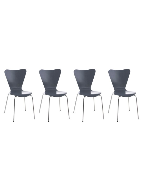 Set van 4 Calisto bezoekersstoelen, grijs