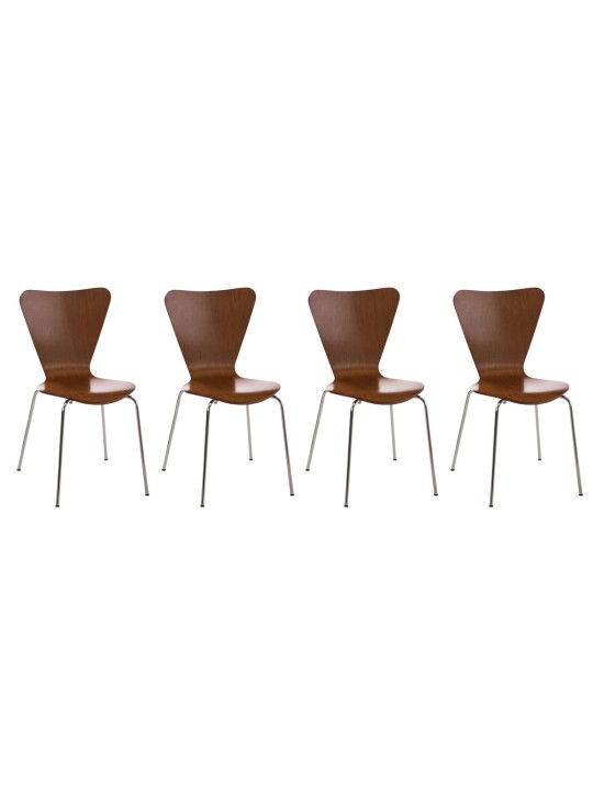 Set van 4 Calisto bezoekersstoelen, bruin