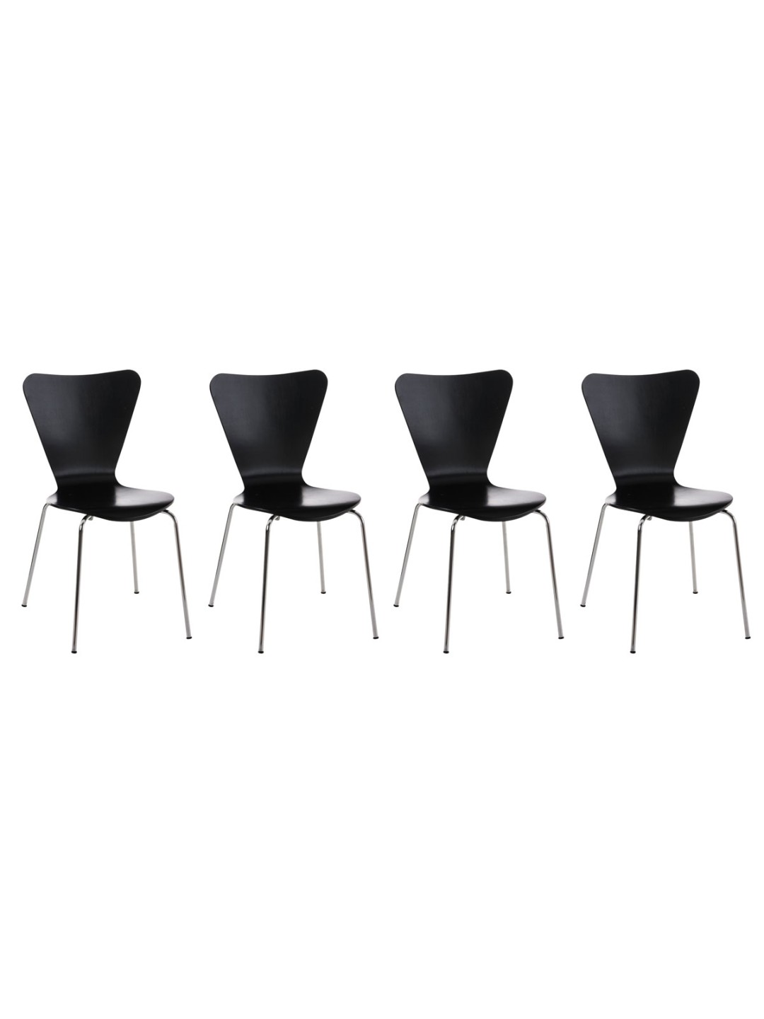 Set van 4 Calisto bezoekersstoelen, zwart
