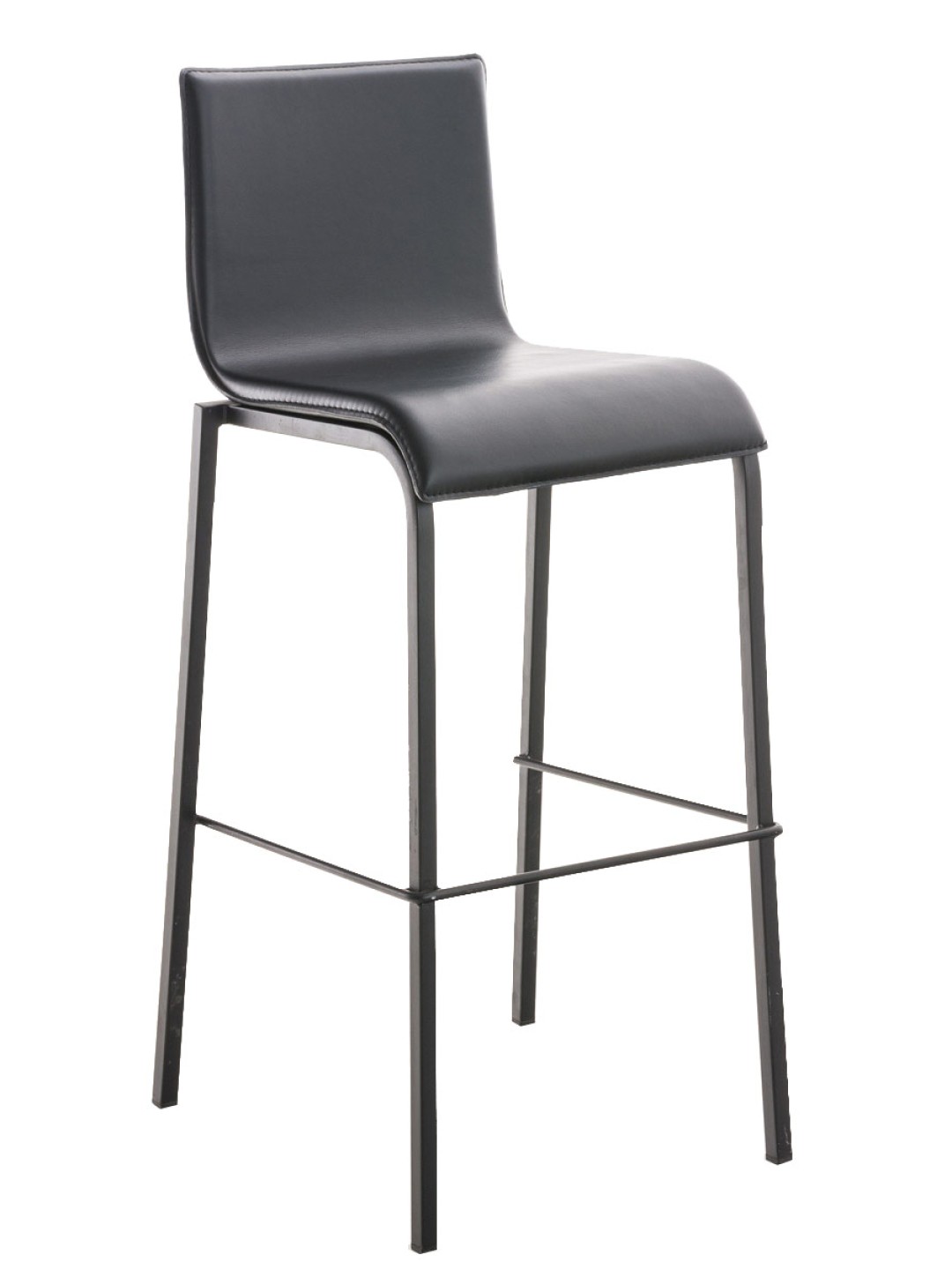 Barkruk Avola leer plat B78, zwart