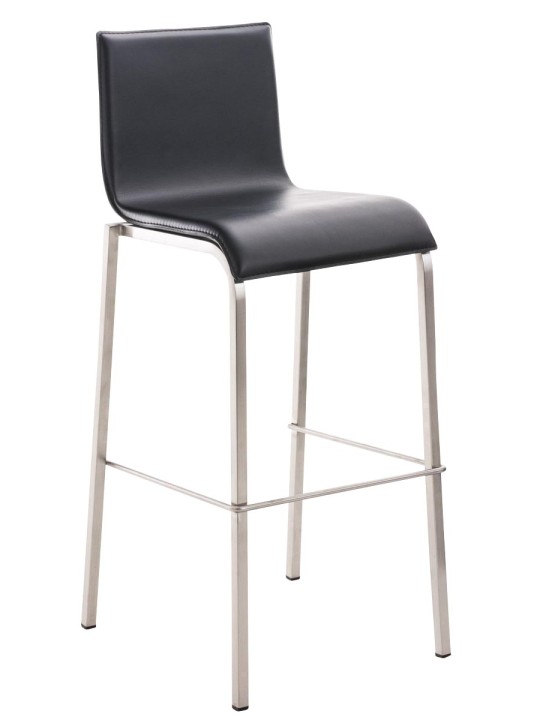 Barkruk Avola leer plat E78, zwart Barkruk Avola leer plat E78, zwart