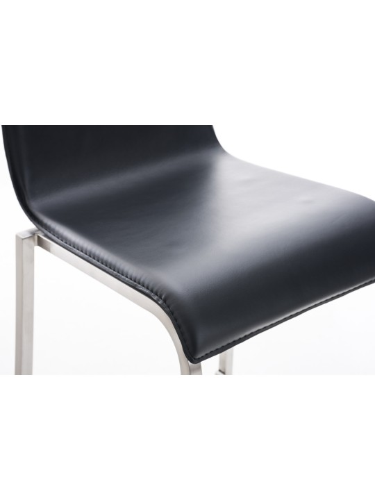 Barkruk Avola leer plat E78, zwart Barkruk Avola leer plat E78, zwart