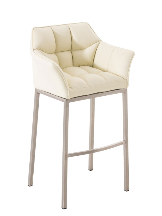 Barkruk Damaso E met 4-poots frame, crème