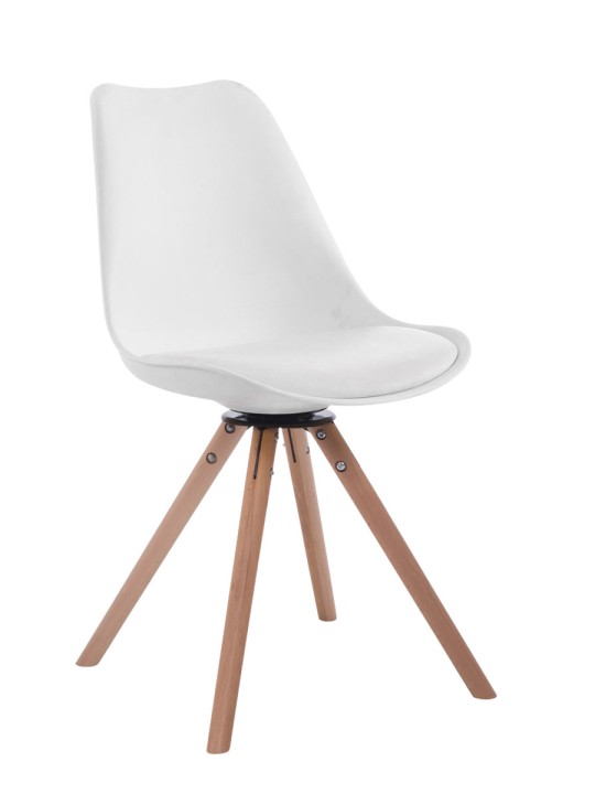 Troyes draaibare Natura ronde bezoekersstoel, wit Troyes draaibare Natura ronde bezoekersstoel, wit