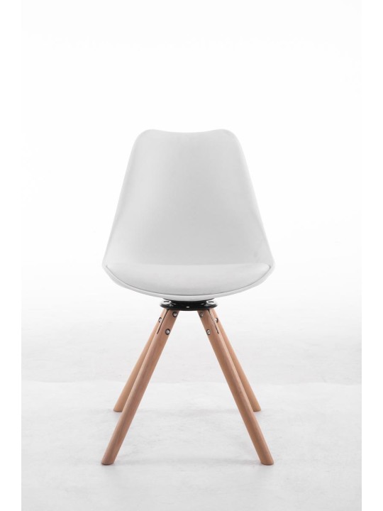 Troyes draaibare Natura ronde bezoekersstoel, wit Troyes draaibare Natura ronde bezoekersstoel, wit