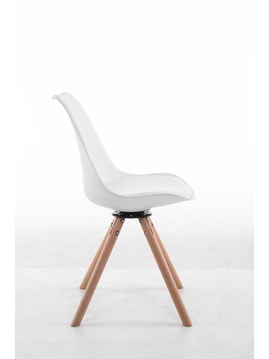 Troyes draaibare Natura ronde bezoekersstoel, wit Troyes draaibare Natura ronde bezoekersstoel, wit