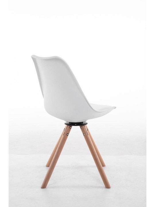 Troyes draaibare Natura ronde bezoekersstoel, wit Troyes draaibare Natura ronde bezoekersstoel, wit