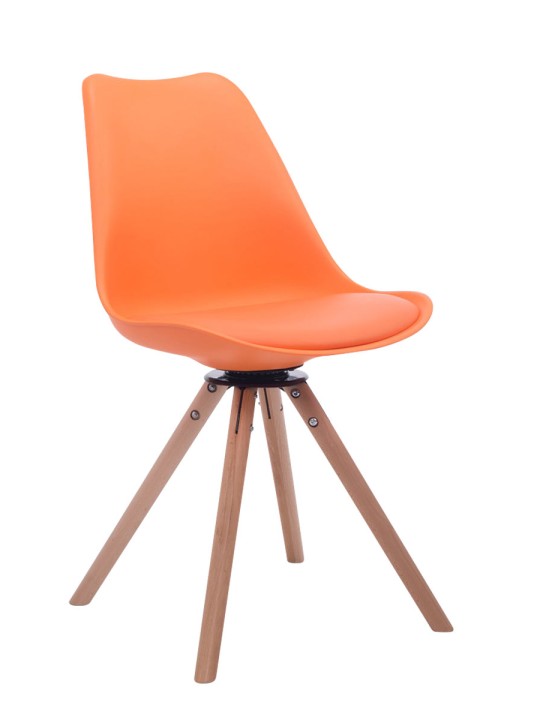 Troyes draaibare Natura ronde bezoekersstoel, oranje