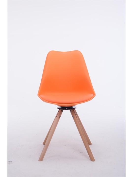 Troyes draaibare Natura ronde bezoekersstoel, oranje