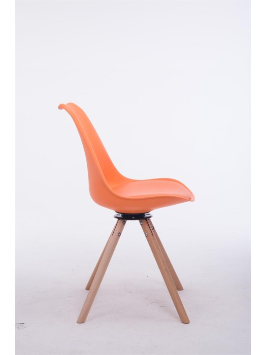 Troyes draaibare Natura ronde bezoekersstoel, oranje