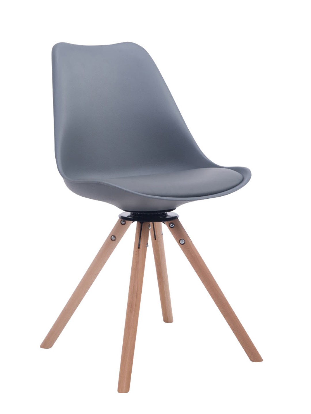 Troyes draaibare Natura ronde bezoekersstoel, grijs