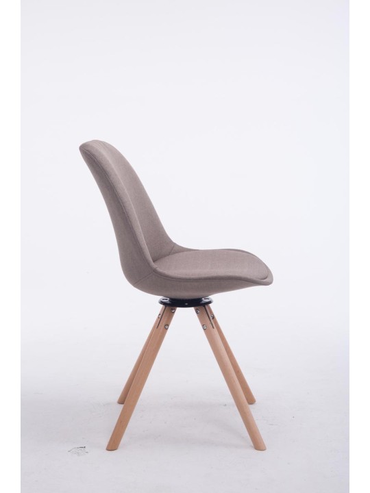 Bezoekersstoel Troyes Draaibaar Natura Stof Rond, taupe