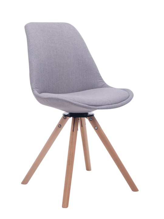 Bezoekersstoel Troyes Draaibaar Natura Stof Rond, grijs