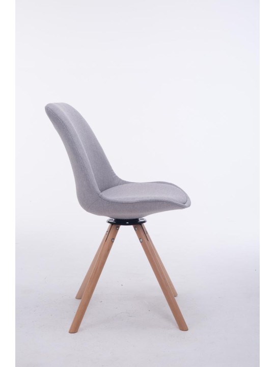 Bezoekersstoel Troyes Draaibaar Natura Stof Rond, grijs