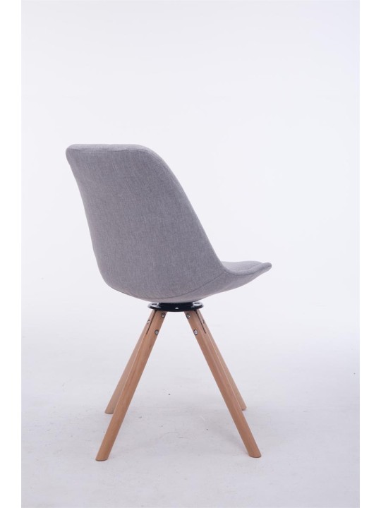 Bezoekersstoel Troyes Draaibaar Natura Stof Rond, grijs