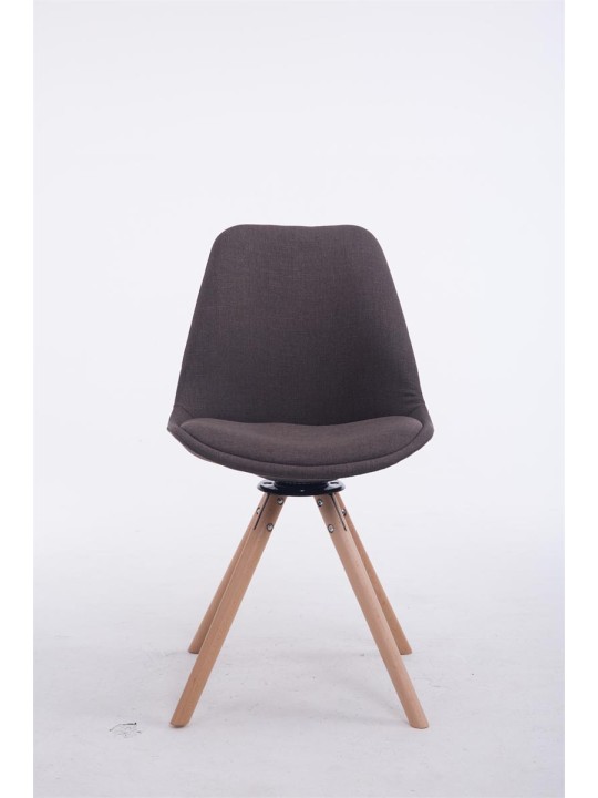 Bezoekersstoel Troyes Draaibaar Natura Stof Rond, donkergrijs