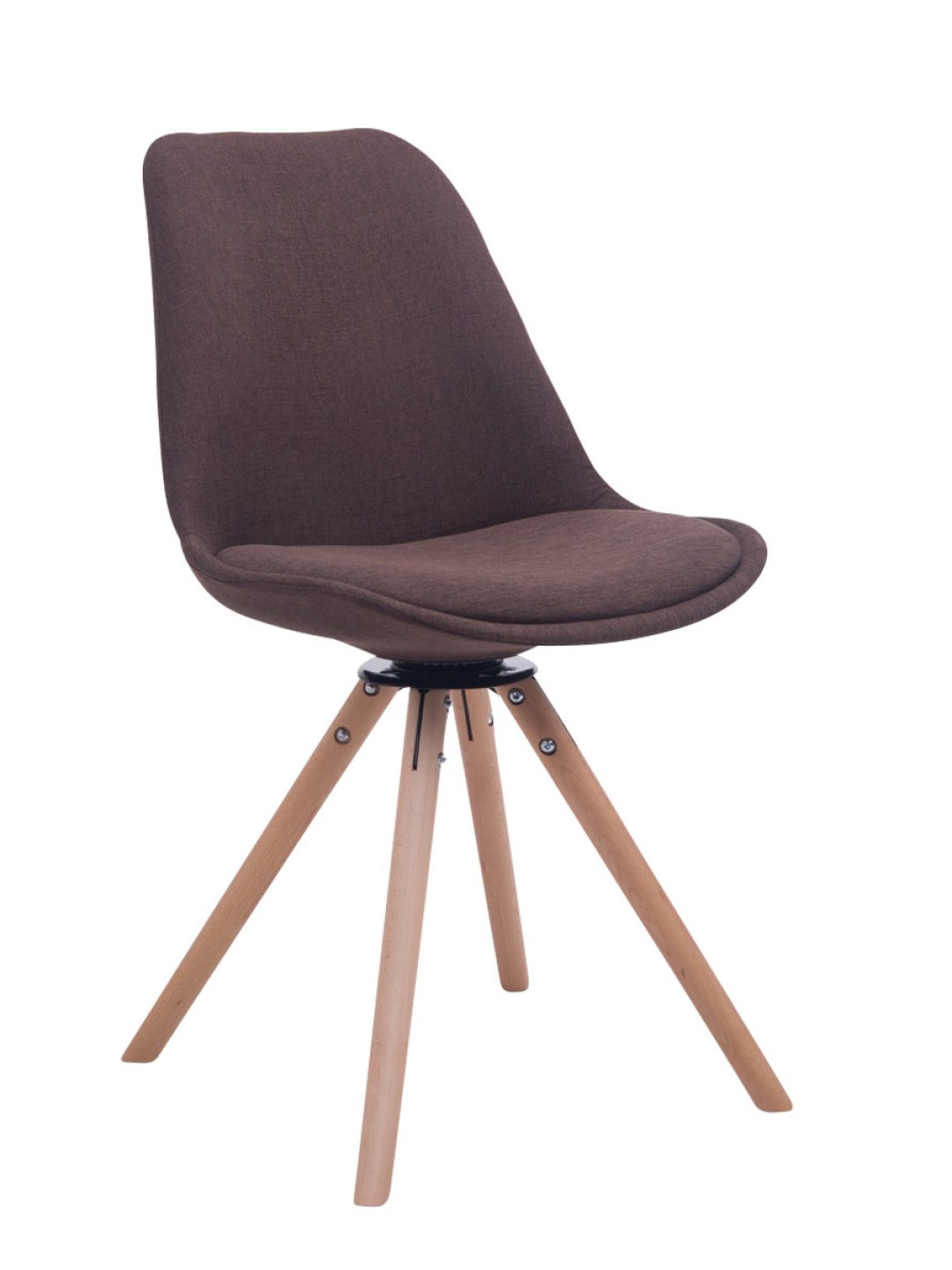 Bezoekersstoel Troyes Draaibaar Natura Stof Rond, bruin