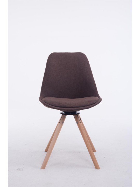 Bezoekersstoel Troyes Draaibaar Natura Stof Rond, bruin