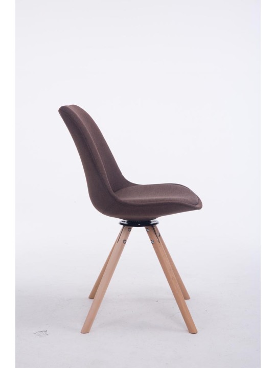 Bezoekersstoel Troyes Draaibaar Natura Stof Rond, bruin