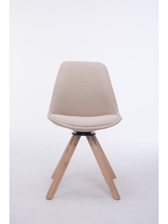 Troyes draaibare Natura stoffen vierkante bezoekersstoel, crème Troyes draaibare Natura stoffen vierkante bezoekersstoel, crème