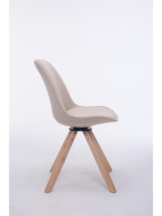 Troyes draaibare Natura stoffen vierkante bezoekersstoel, crème Troyes draaibare Natura stoffen vierkante bezoekersstoel, crème