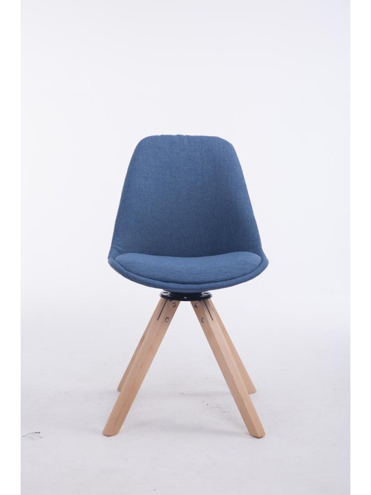 Troyes draaibare Natura stoffen vierkante bezoekersstoel, blauw Troyes draaibare Natura stoffen vierkante bezoekersstoel, blauw
