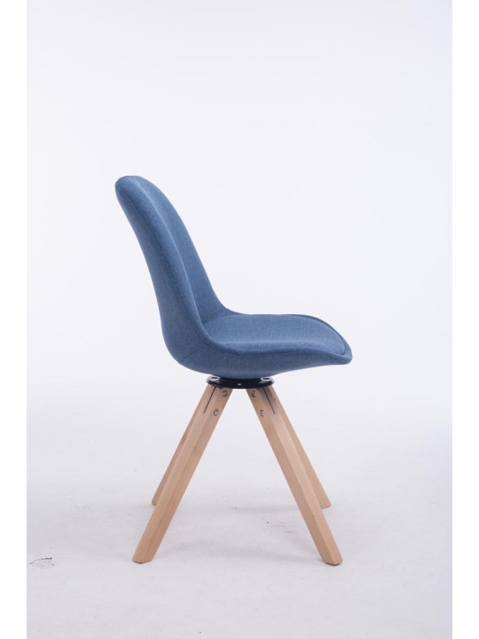 Troyes draaibare Natura stoffen vierkante bezoekersstoel, blauw Troyes draaibare Natura stoffen vierkante bezoekersstoel, blauw