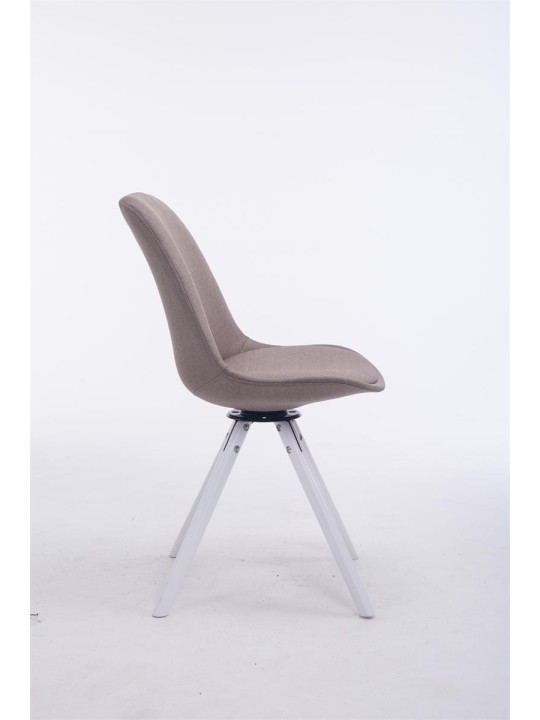 Bezoekersstoel Troyes Draaibaar Stof Rond, taupe