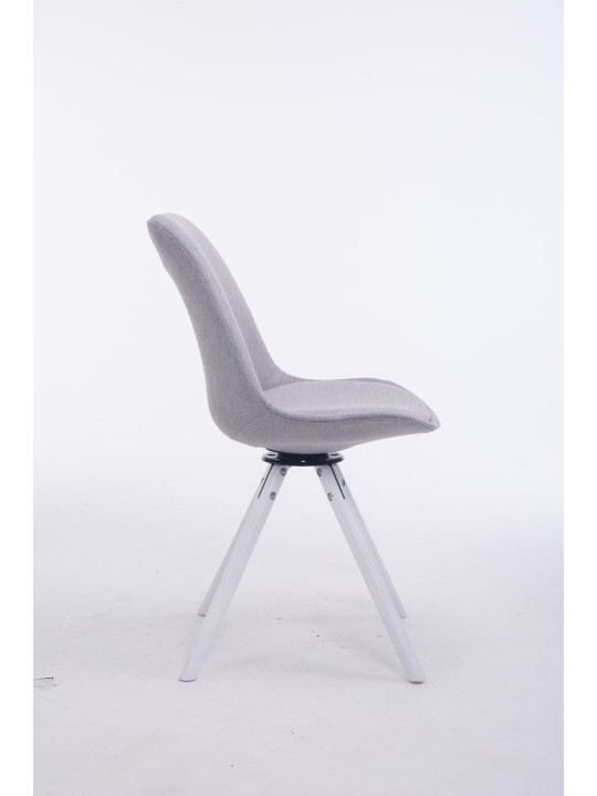 Bezoekersstoel Troyes Draaibaar Stof Rond, grijs